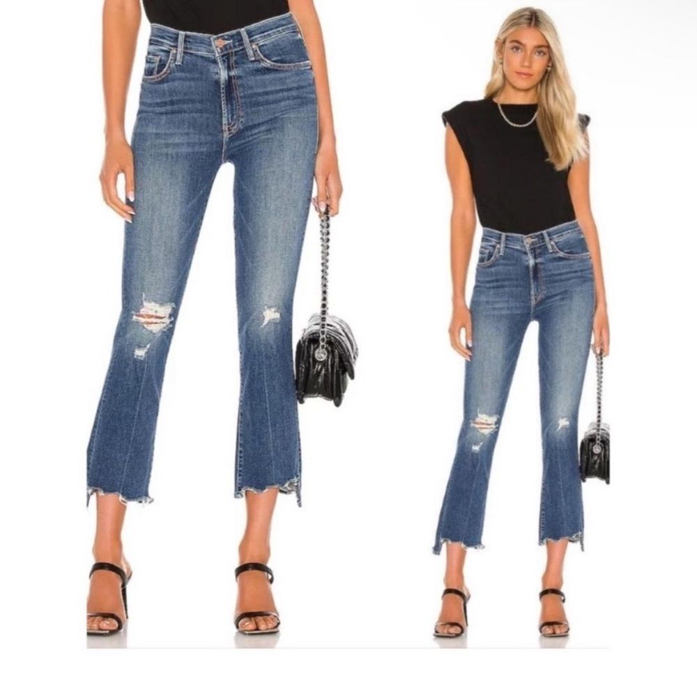 Mother Denim The Insider Crop Step Chew in Dancing
On Coals distressed Jeans  27
